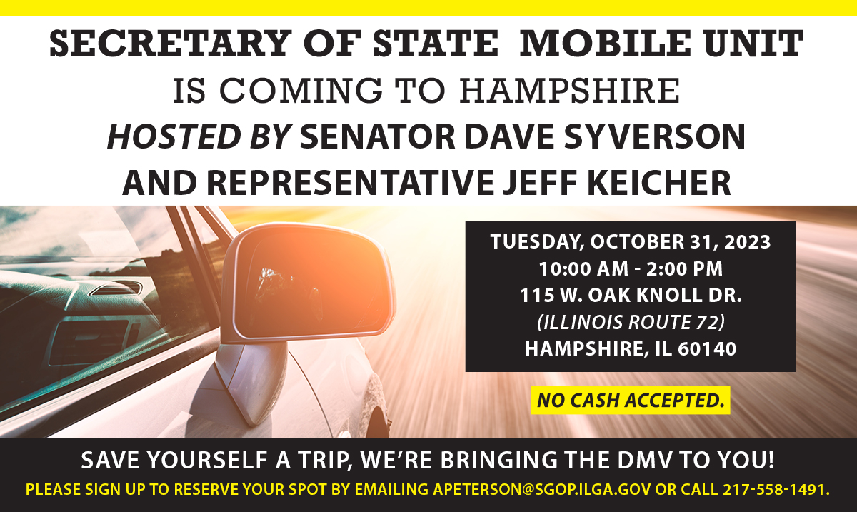 SOS Mobile Unit in Hampshire Oct. 31. Reservations required!