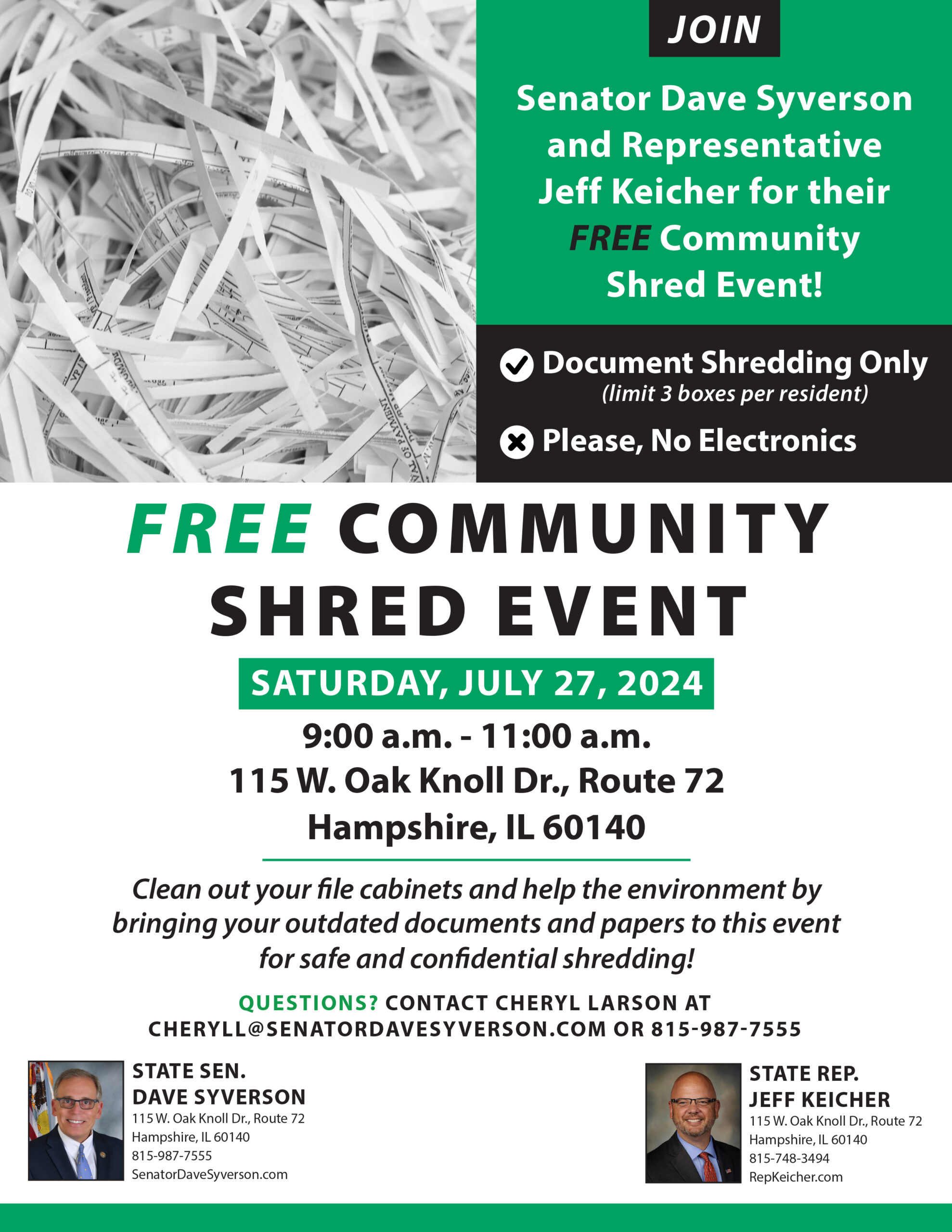 FREE Community Shred Event July 27 in Hampshire