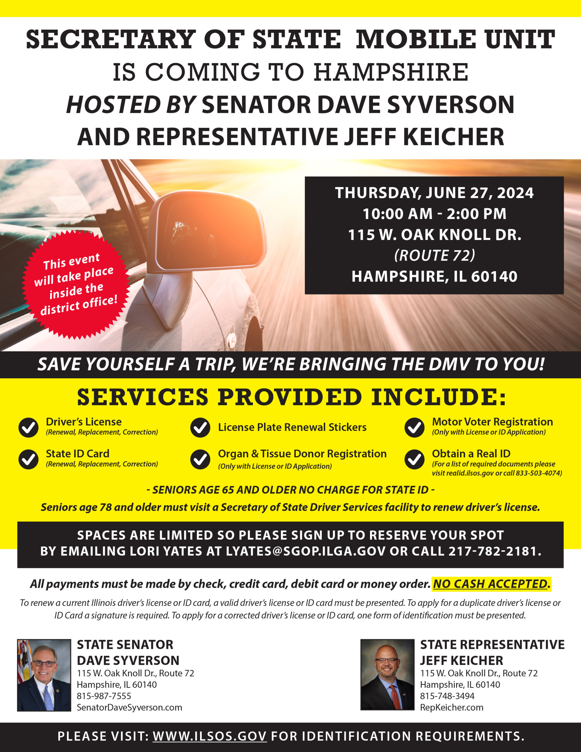 Sen. Syverson and Rep. Keicher host ICash Event May 6