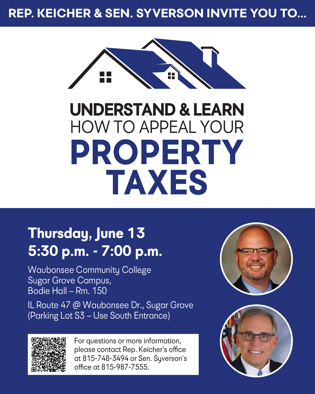 Property Tax Seminar June 13 at Waubonsee Community College, Sugar Grove Campus, Brodie Hall, Room 150!