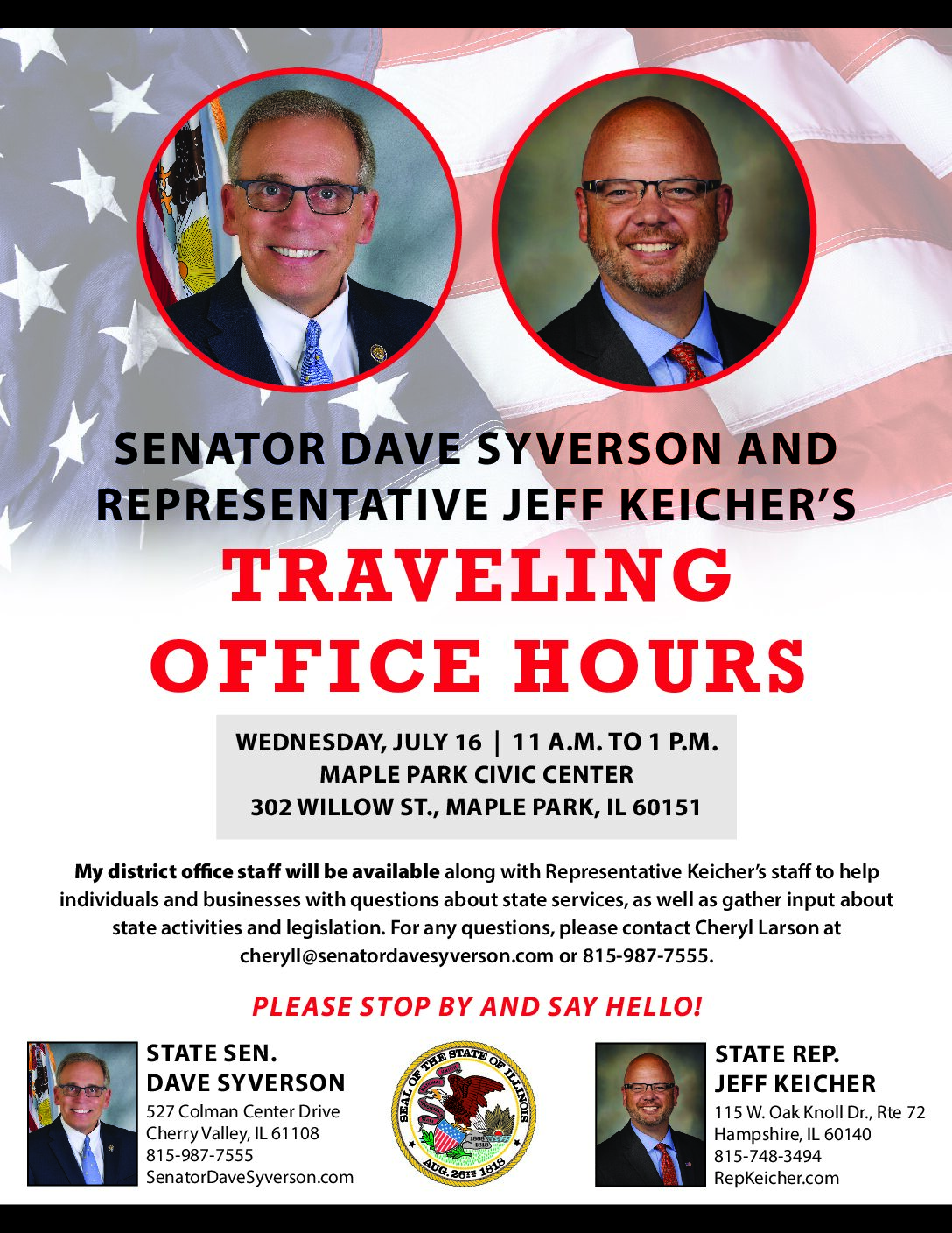 Traveling Office Hours – Maple Park